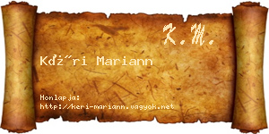 Kéri Mariann névjegykártya