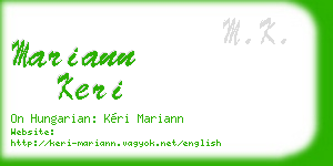 mariann keri business card
