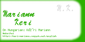 mariann keri business card